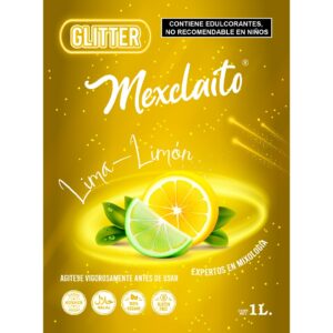 Mexclaito Glitter Jarabe/Syrop Sabor Lima - Limón 1 Litro - etiqueta del producto