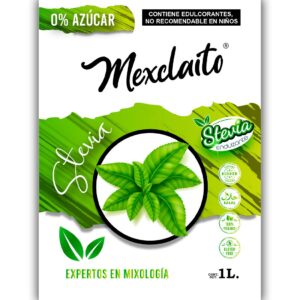 Mexclaito Xero 0% Azúcar Jarabe/Syrop Stevia 1 Litro 8 Pack - etiqueta del producto