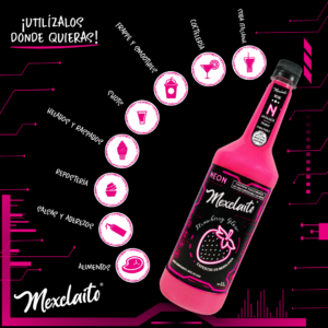Mexclaito Neón Jarabe Fresa/ Strawberry Glow 1 Litro Usos