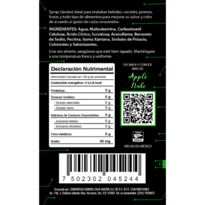 Mexclaito Neón Jarabe Manzana Verde/ Apple Nuke 1 Litro Etiqueta TR