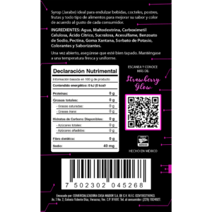 Mexclaito Neón Jarabe Fresa/ Starwberry Glow 1 Litro Etiqueta TR