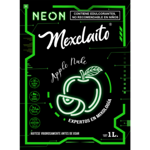 Mexclaito Neón Jarabe Manzana Verde/ Apple Nuke 1 Litro Etiqueta FR