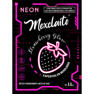 Mexclaito Neón Jarabe Fresa / Strawberry Glow 1 Litro Etiqueta FR
